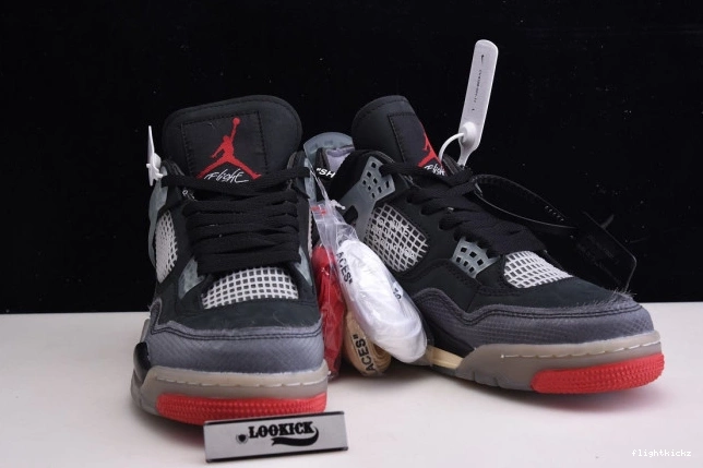 4 Off Bred White Air x Retro Jordan CV9388-001 1007